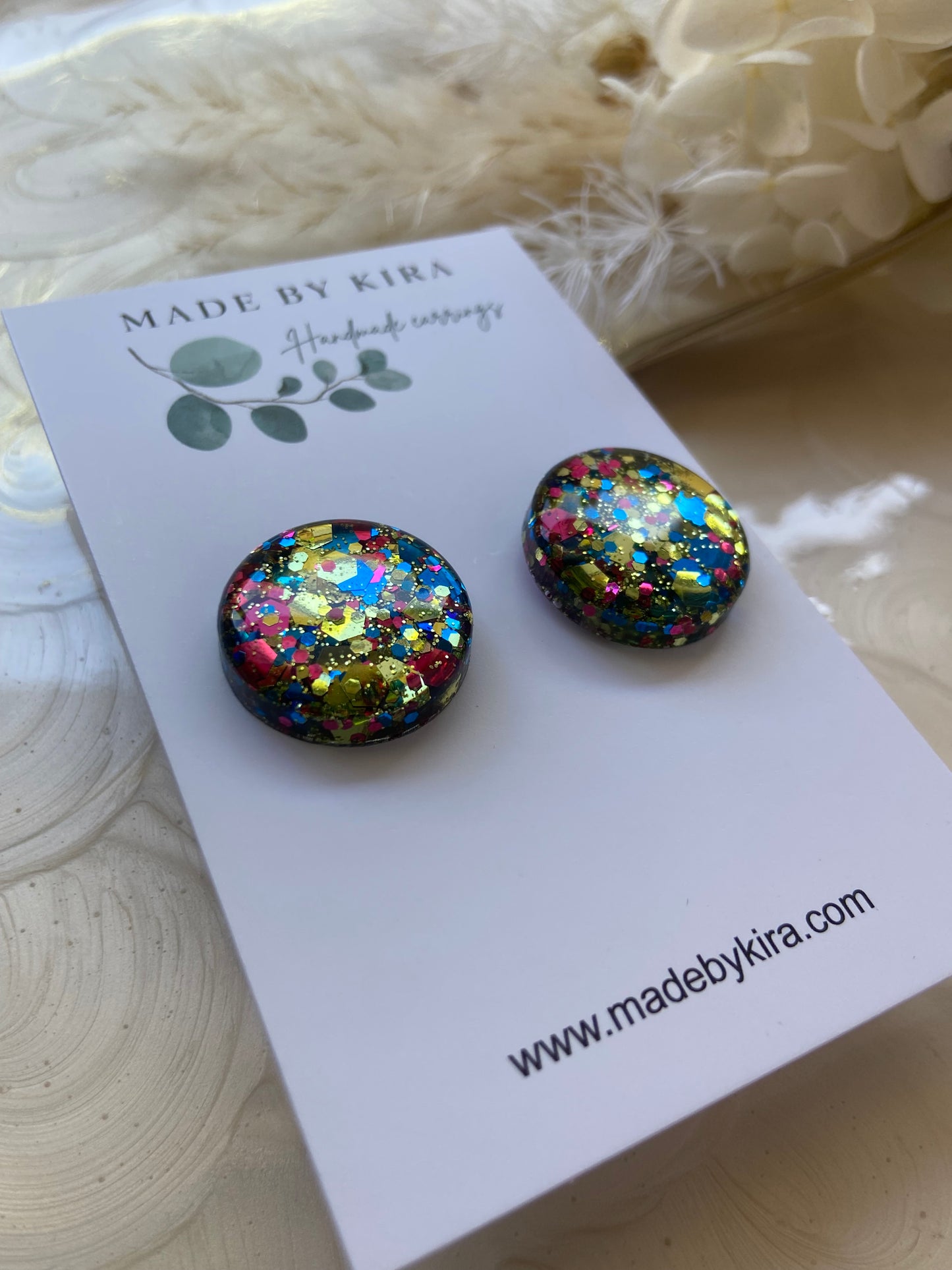 Royal kaleidoscope studs- medium