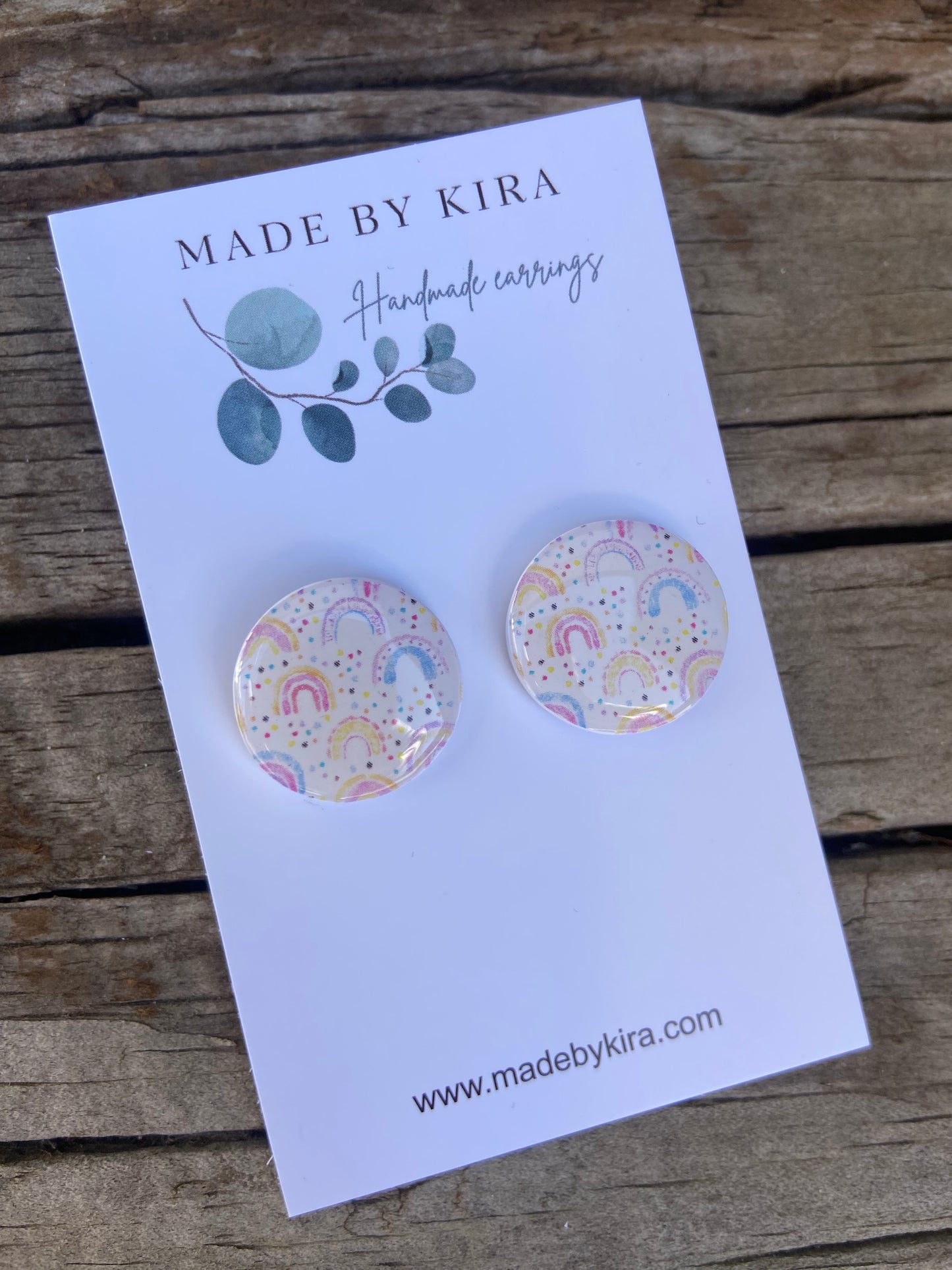 Rainbow confetti studs