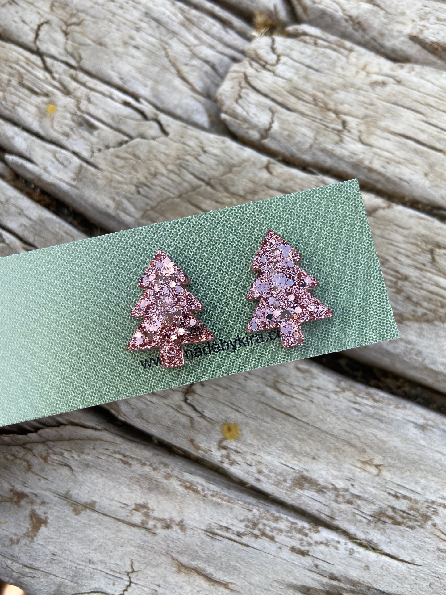 Rose gold tree studs