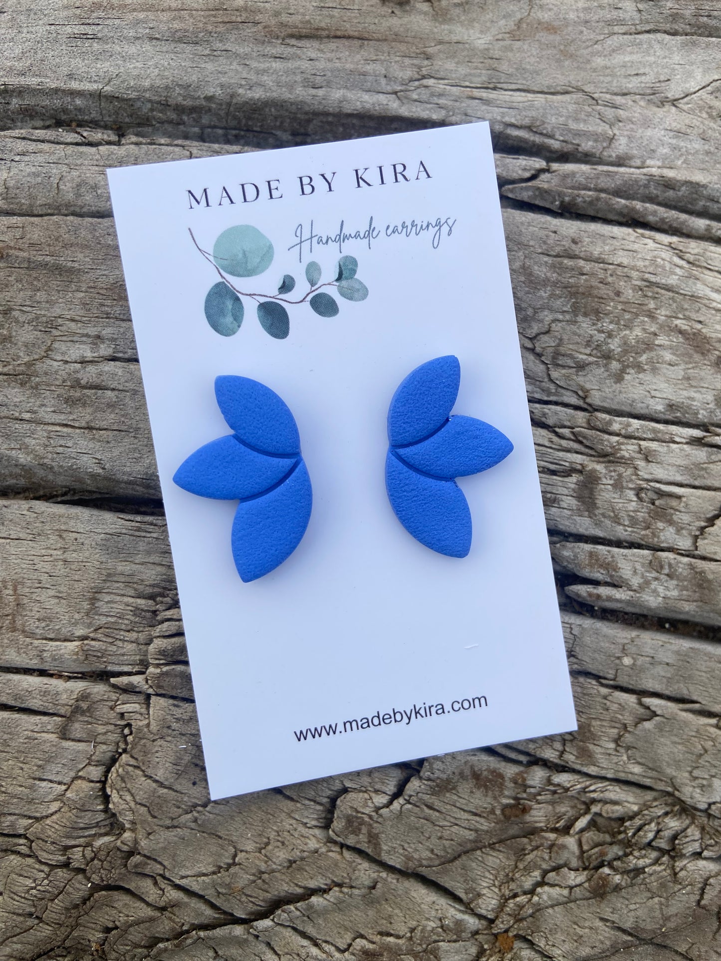 Petal studs- bright blue