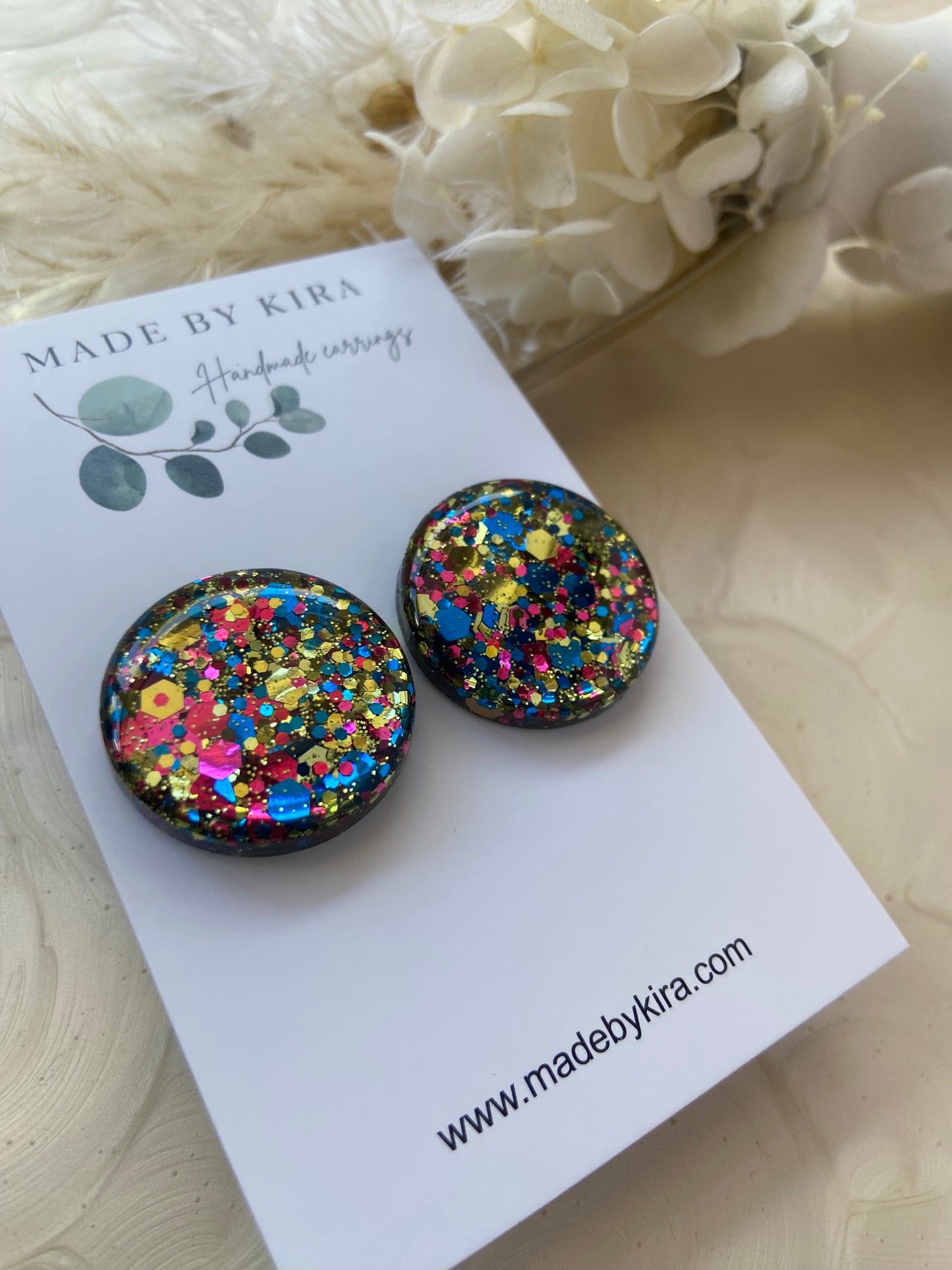 Royal kaleidoscope studs- large