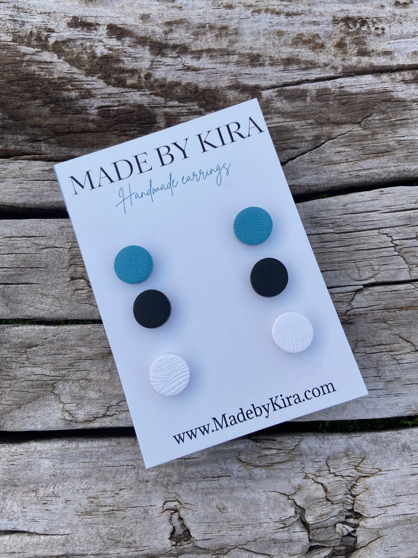 Stud pack- teal/black/white
