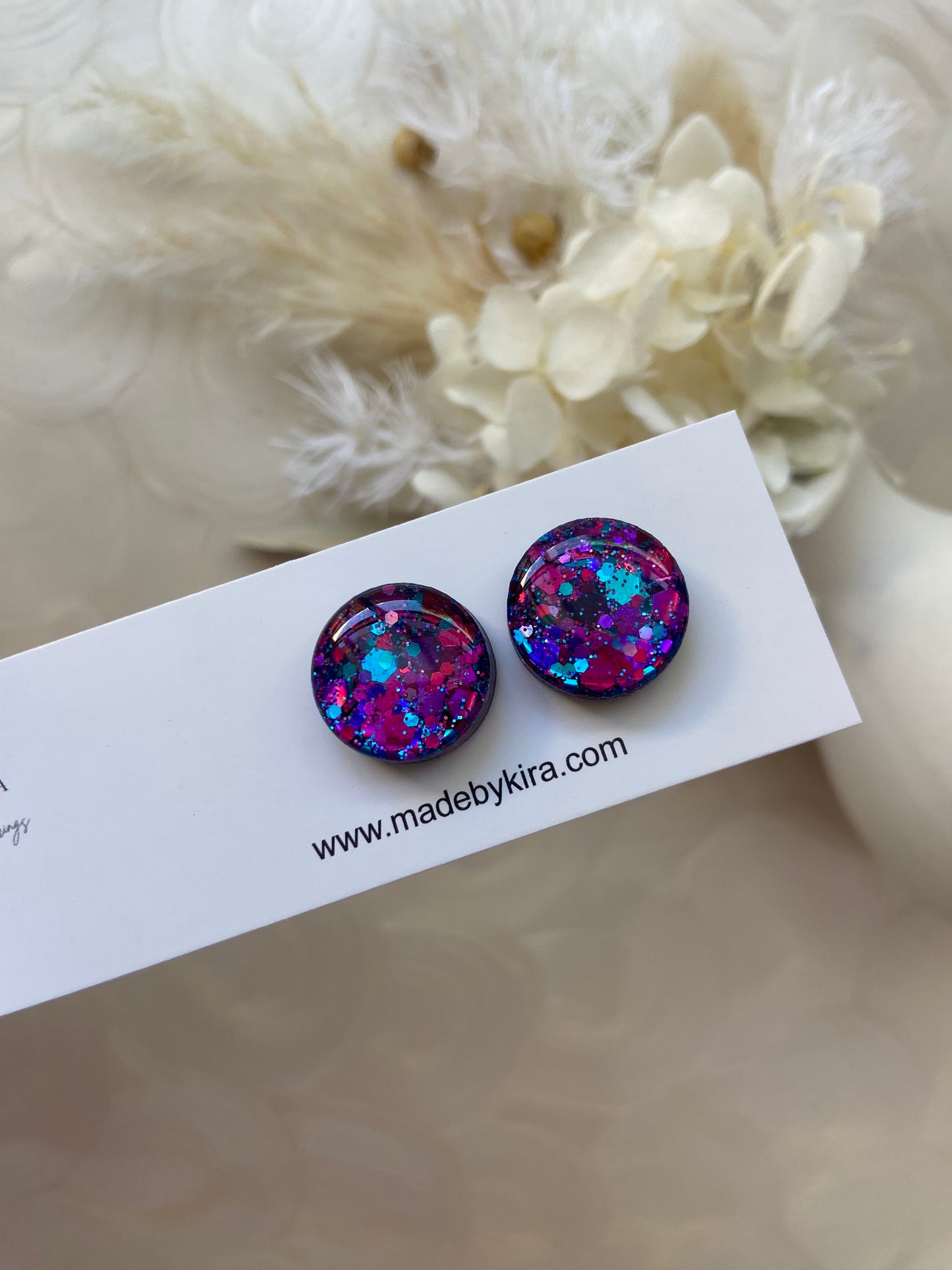 Mermaid sparkle studs- small