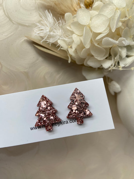 Rose gold tree studs