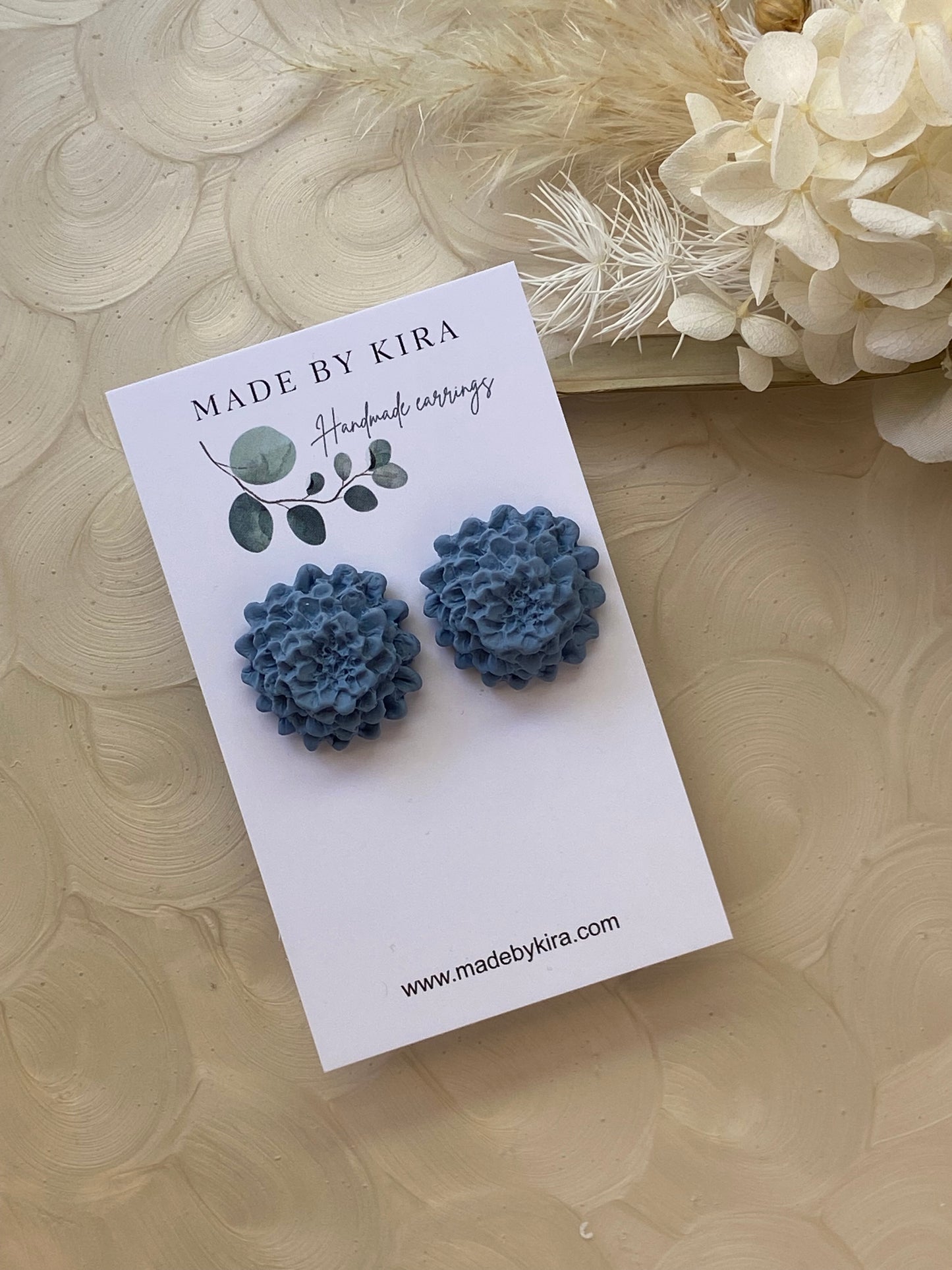 Dahlia studs- denim