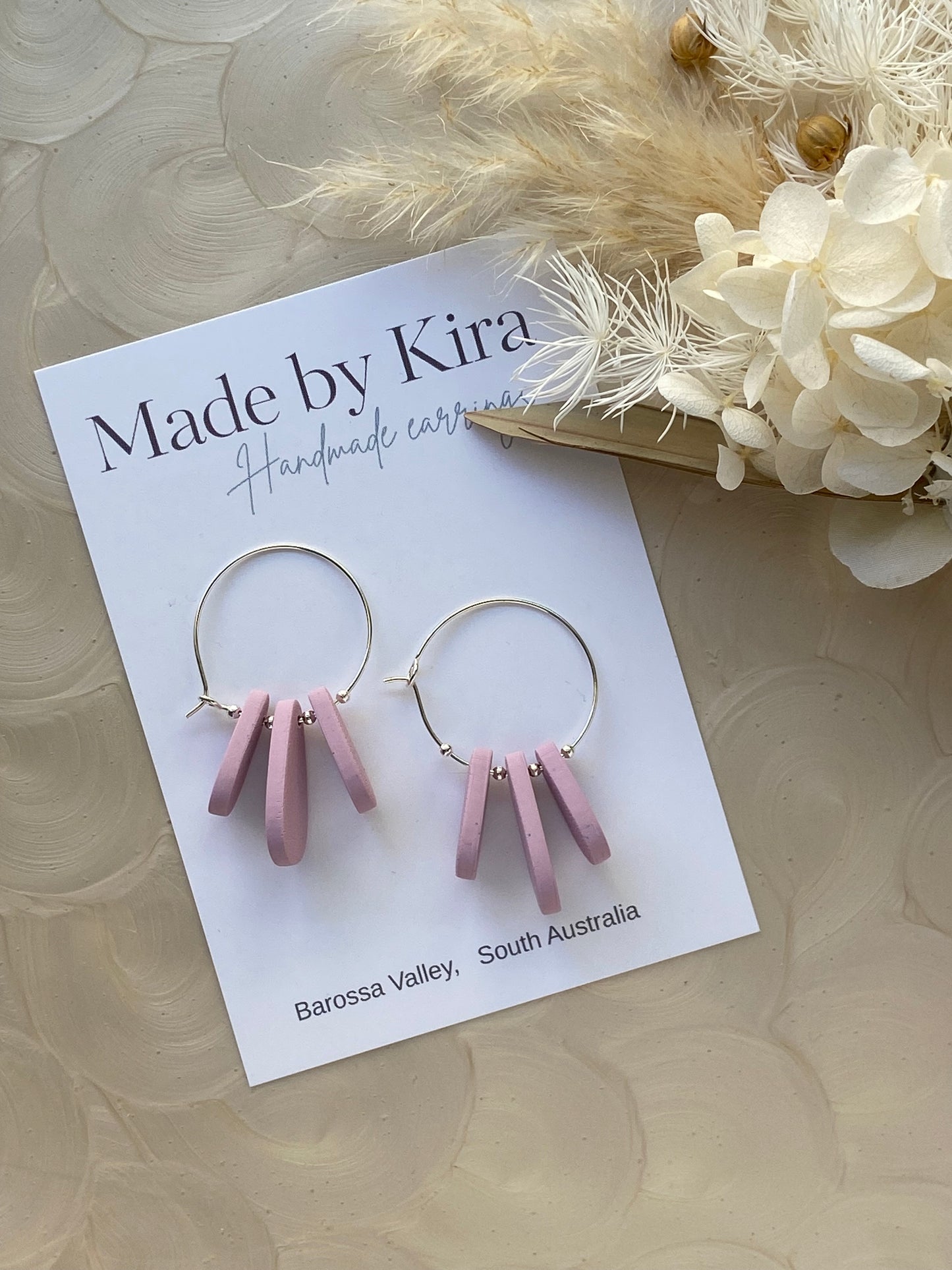 Elsie hoops- dusky pink