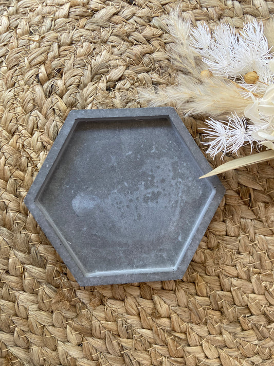 Hexagon jewellery tray- coal