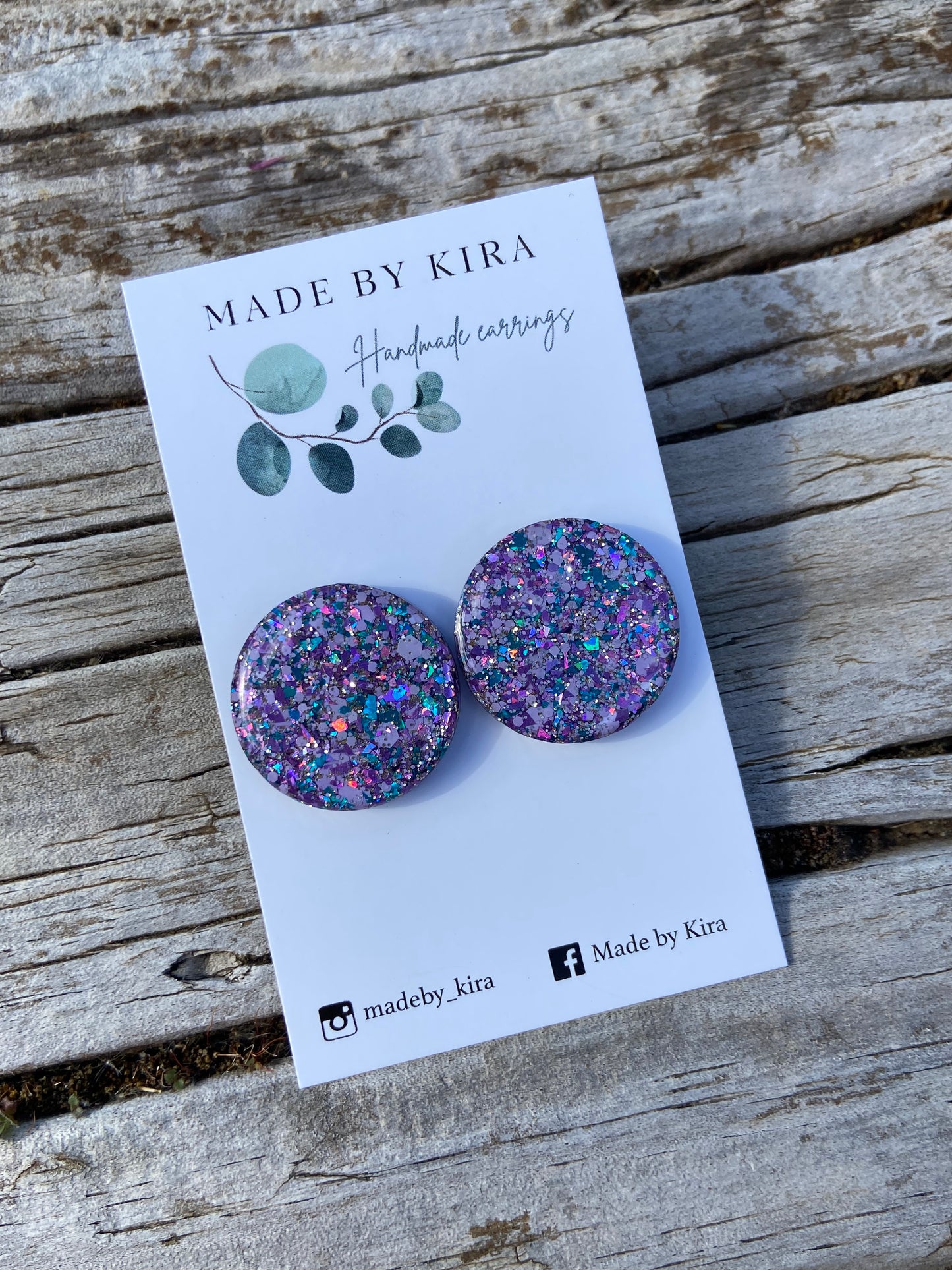 Purple and teal studs