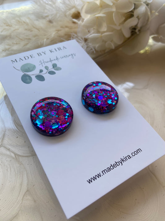 Mermaid sparkle studs- medium