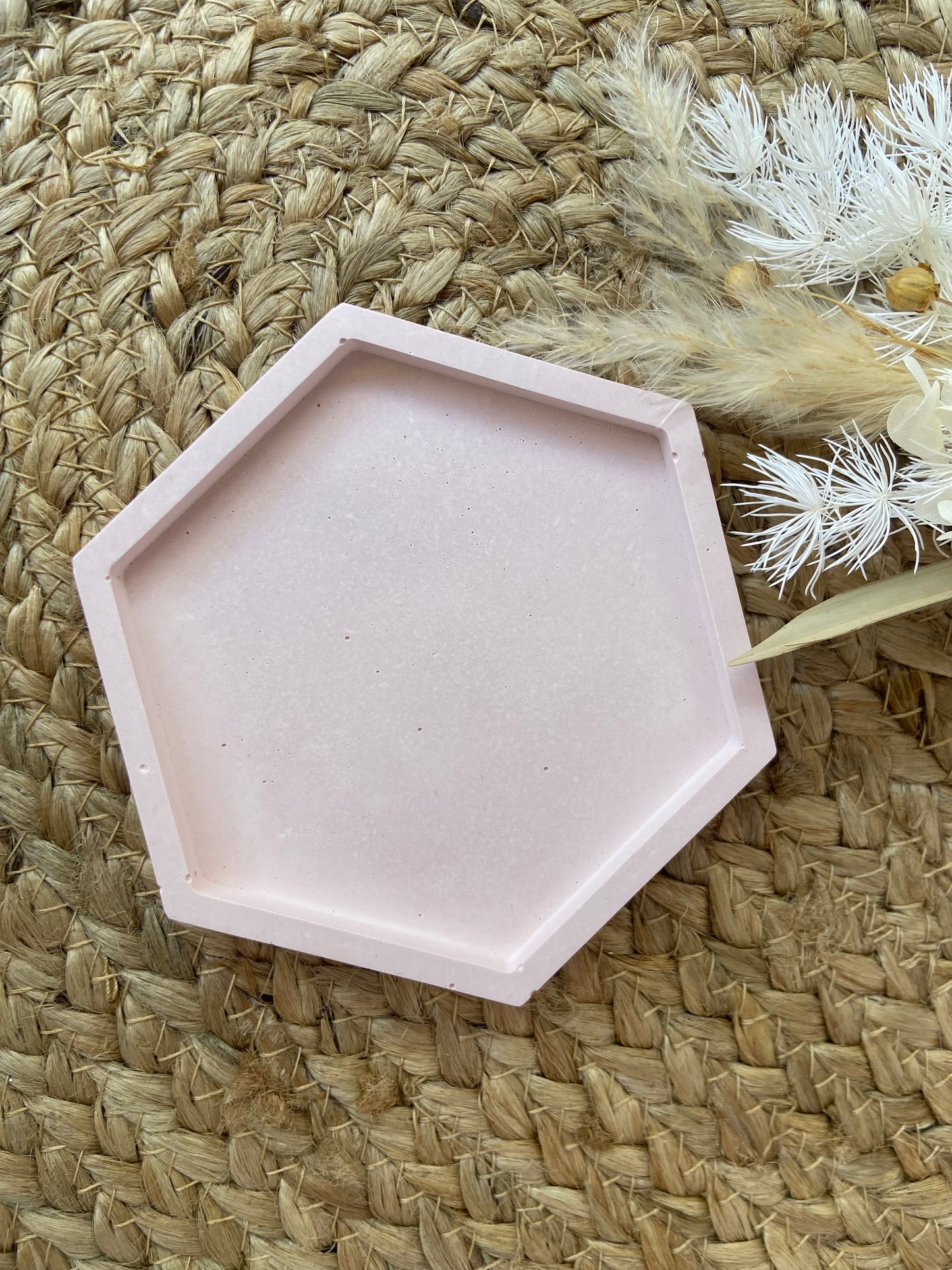 Hexagon jewellery tray- soft pink