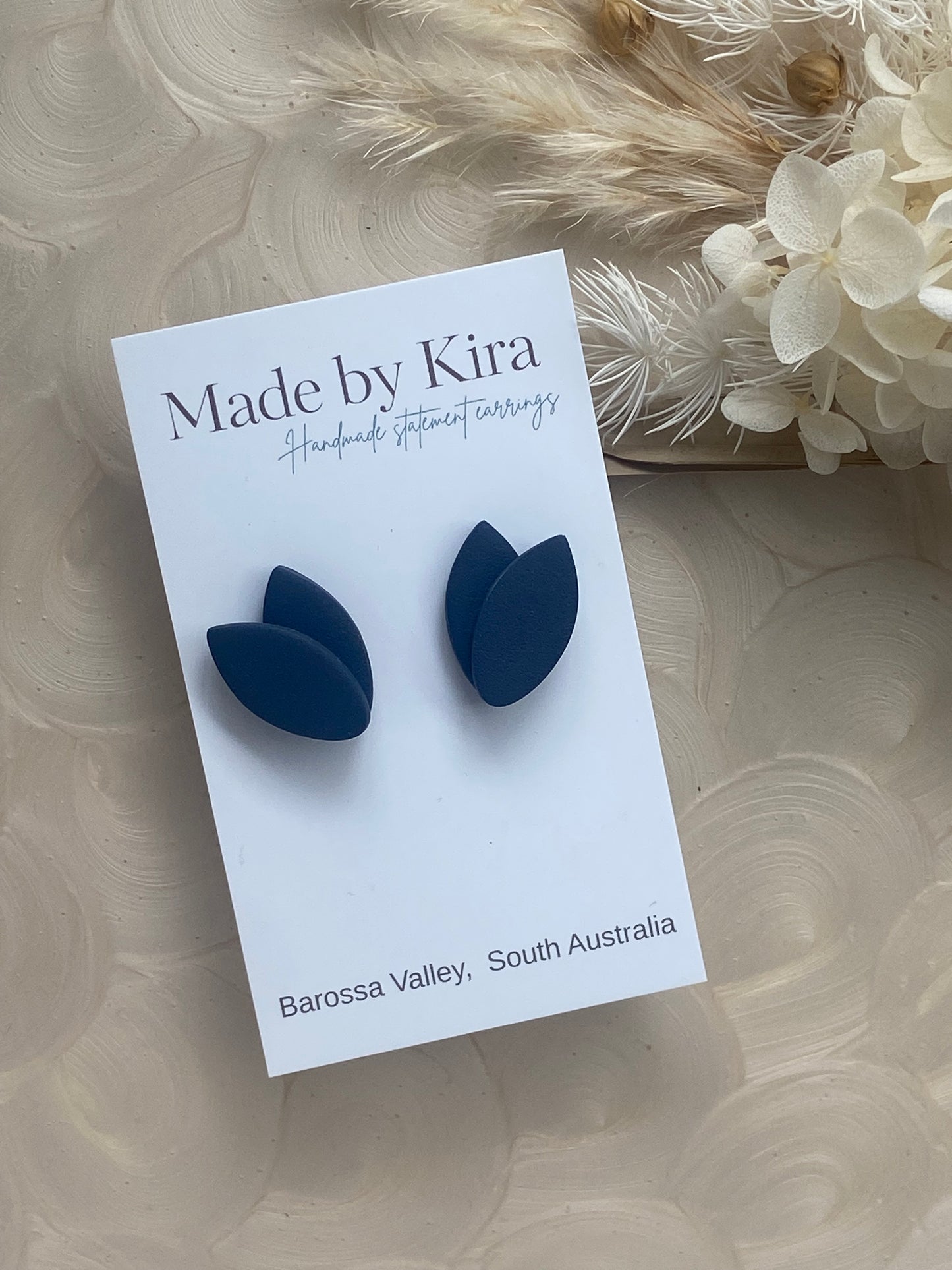 FLEUR STUDS- navy
