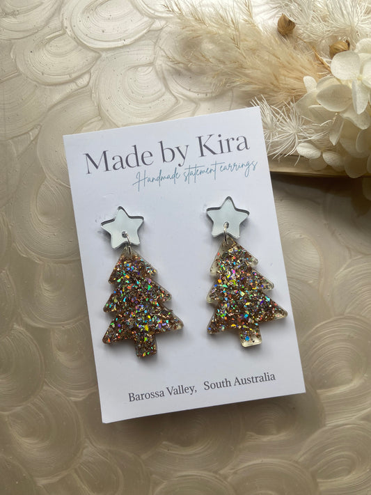 Gold and silver tree dangles