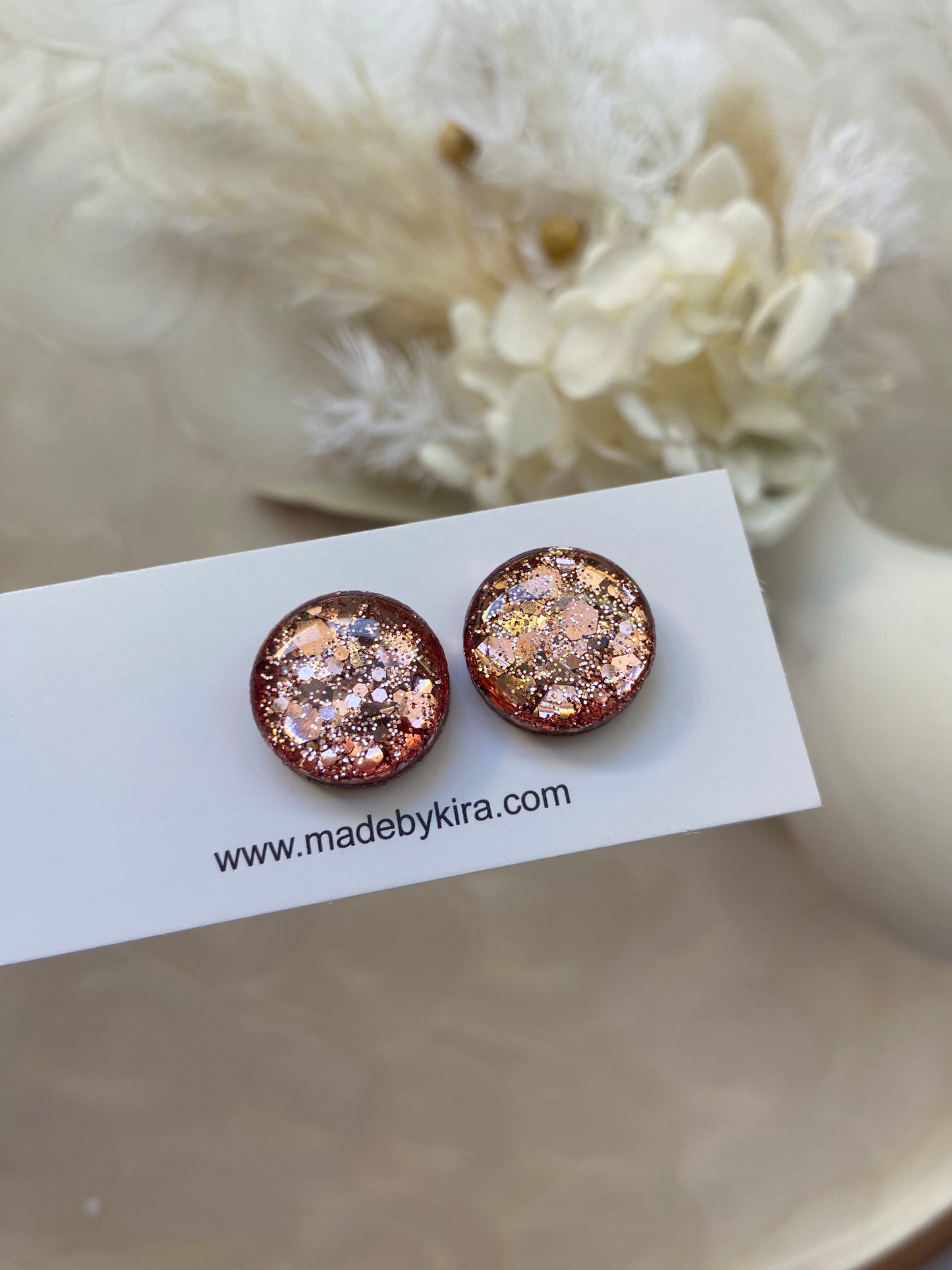 Rose gold studs- small