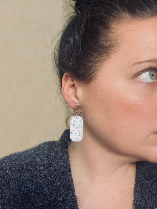 BLUE TERRAZZO DANGLES