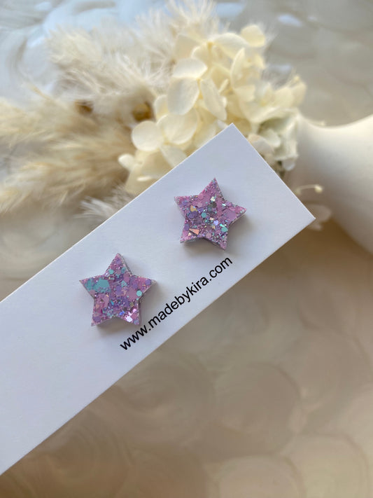 Cool pastel star studs