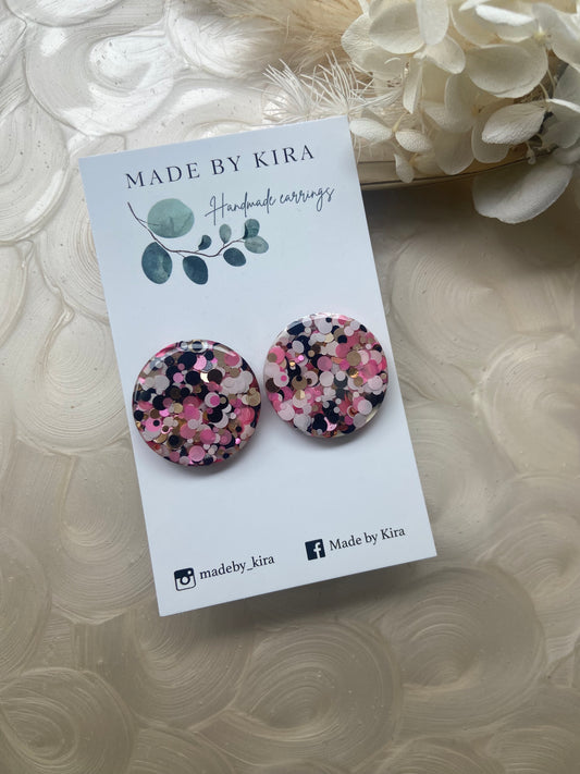 Rose confetti studs