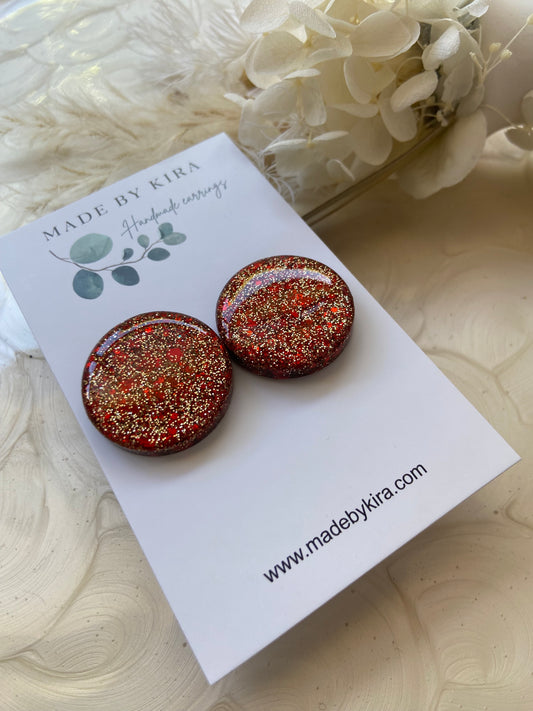 Red and gold studs- large