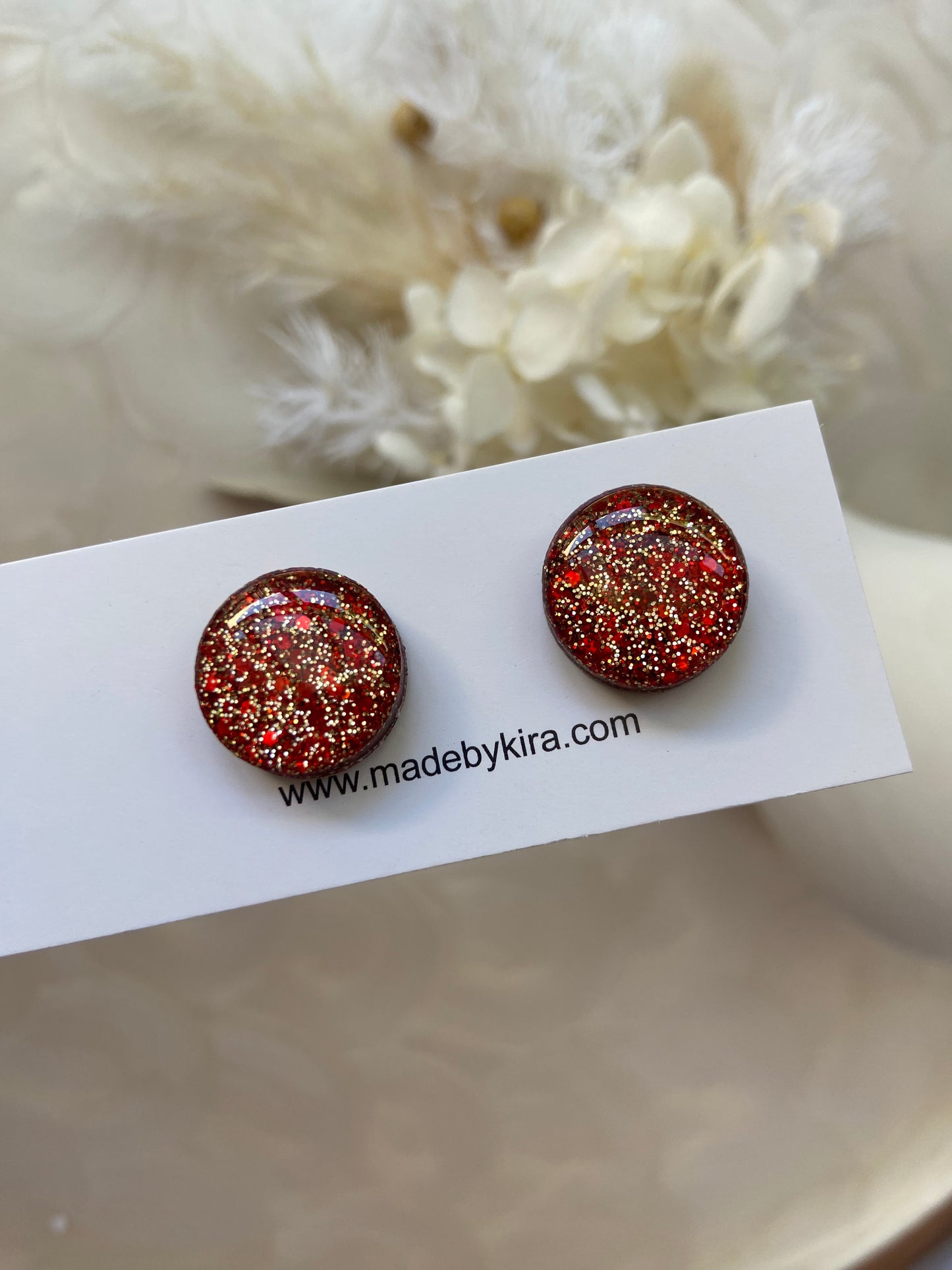 Red and gold studs- small