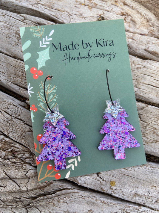 Purple tree hoops