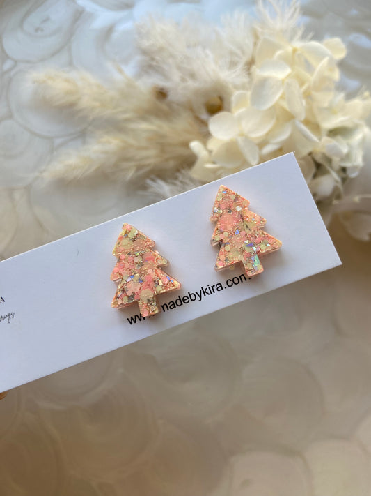 Warm pastel tree studs