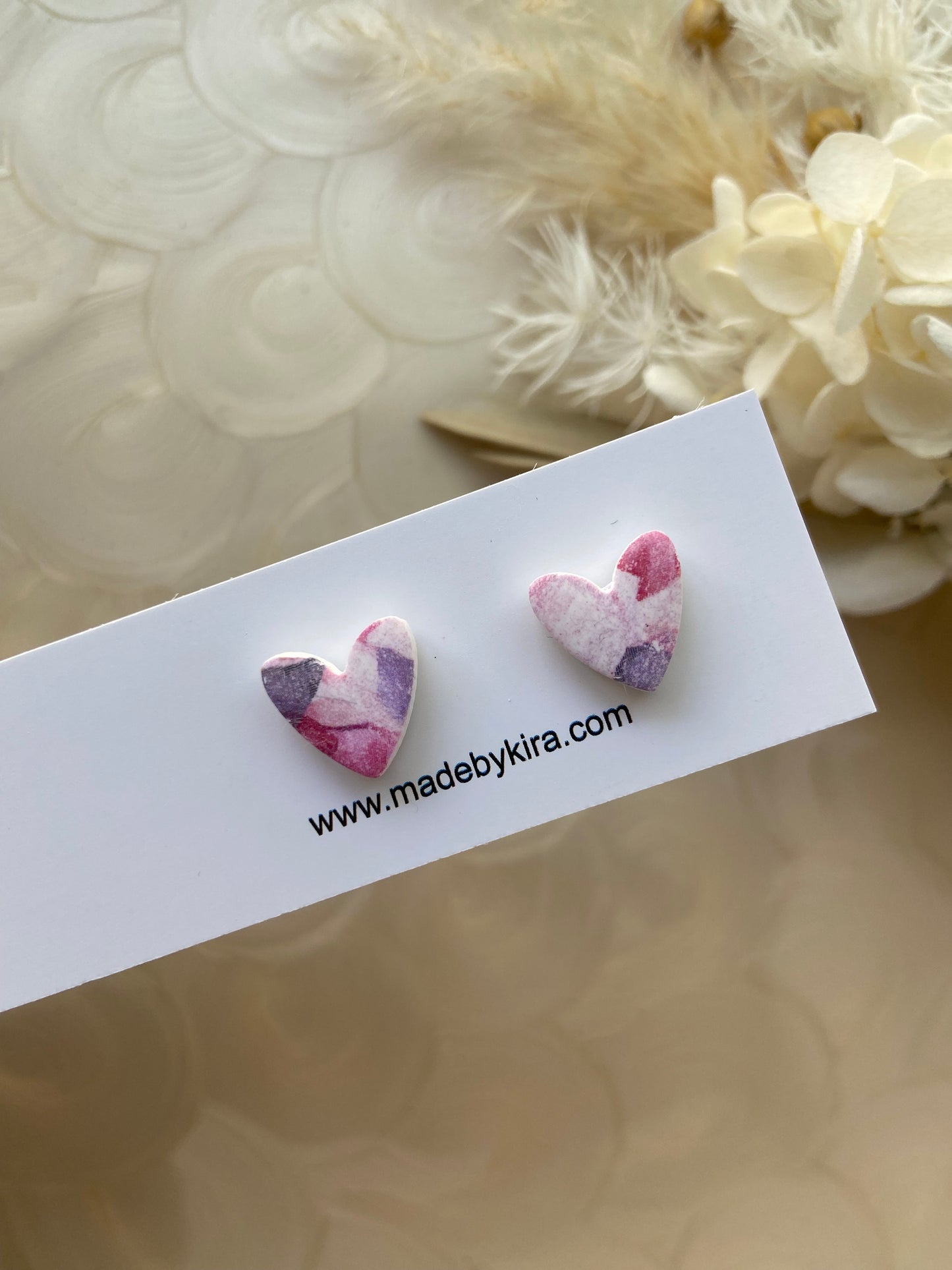 Small heart studs