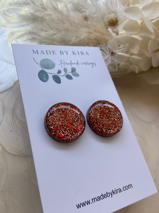 Red and gold studs- medium