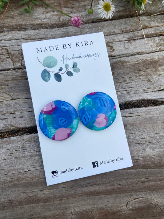 Coral reef large round studs