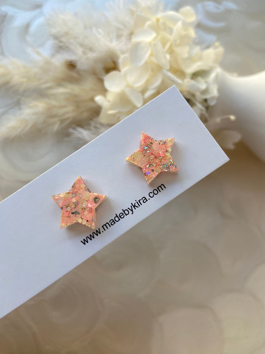 Warm pastel star studs