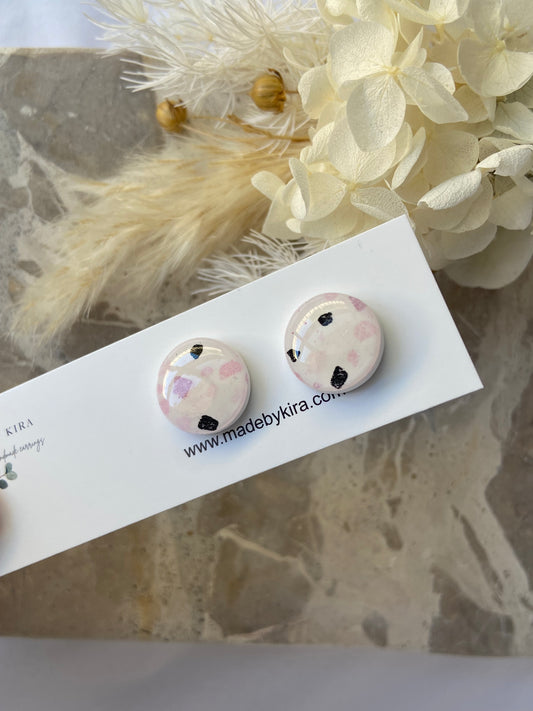 Pink terrazzo studs