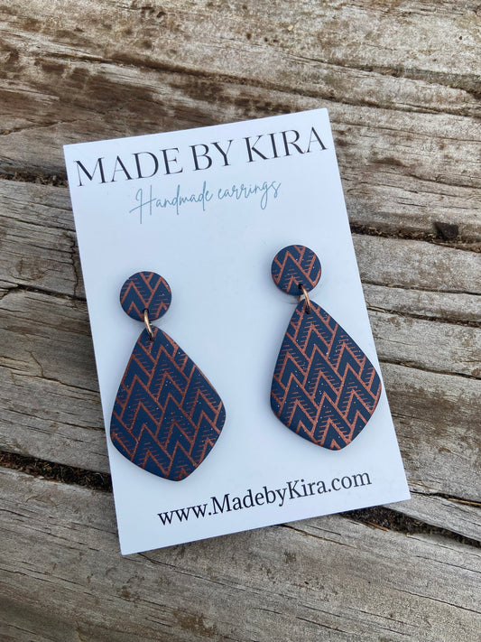 Navy and copper dangles