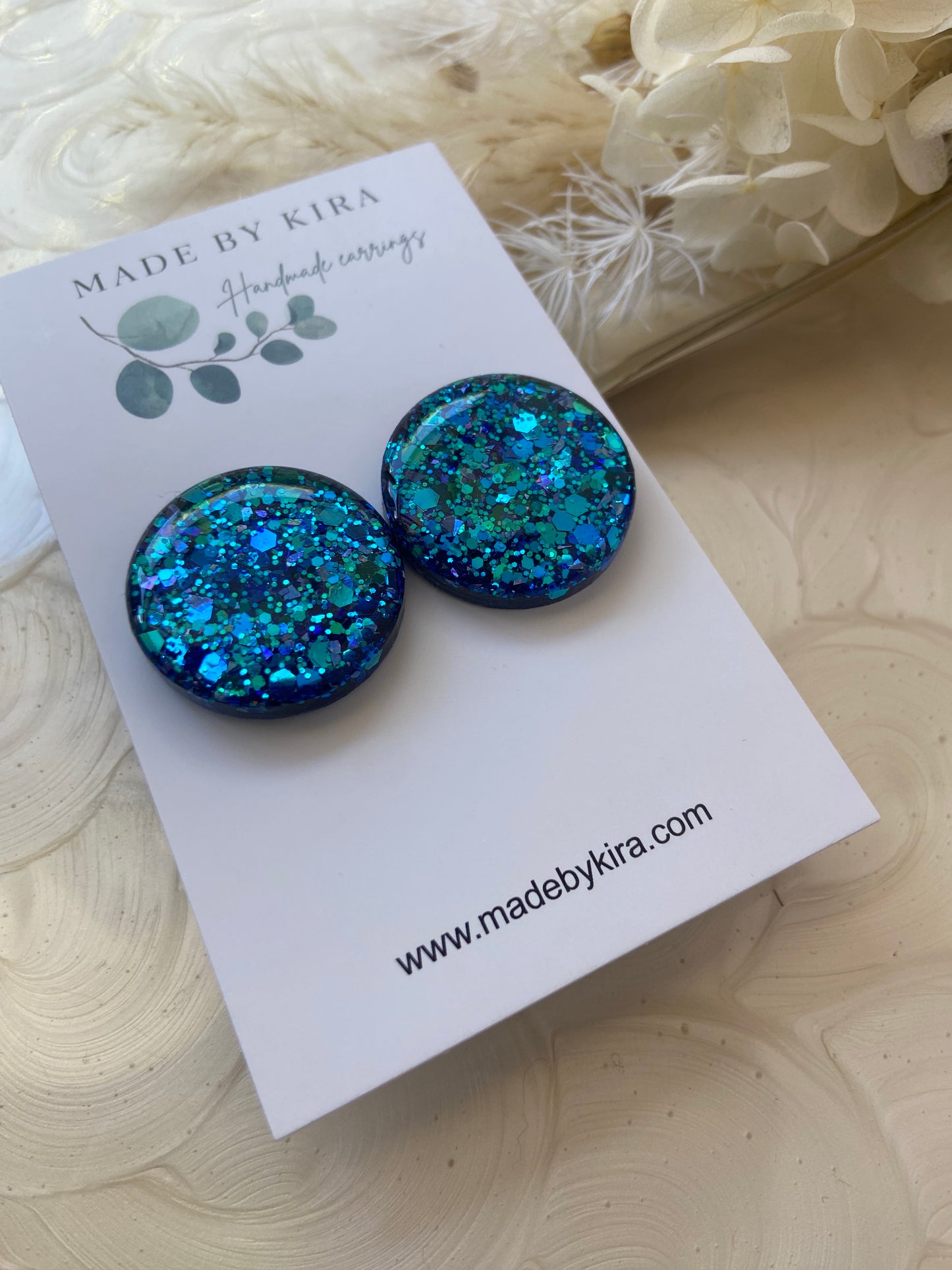 Ice blue studs- large