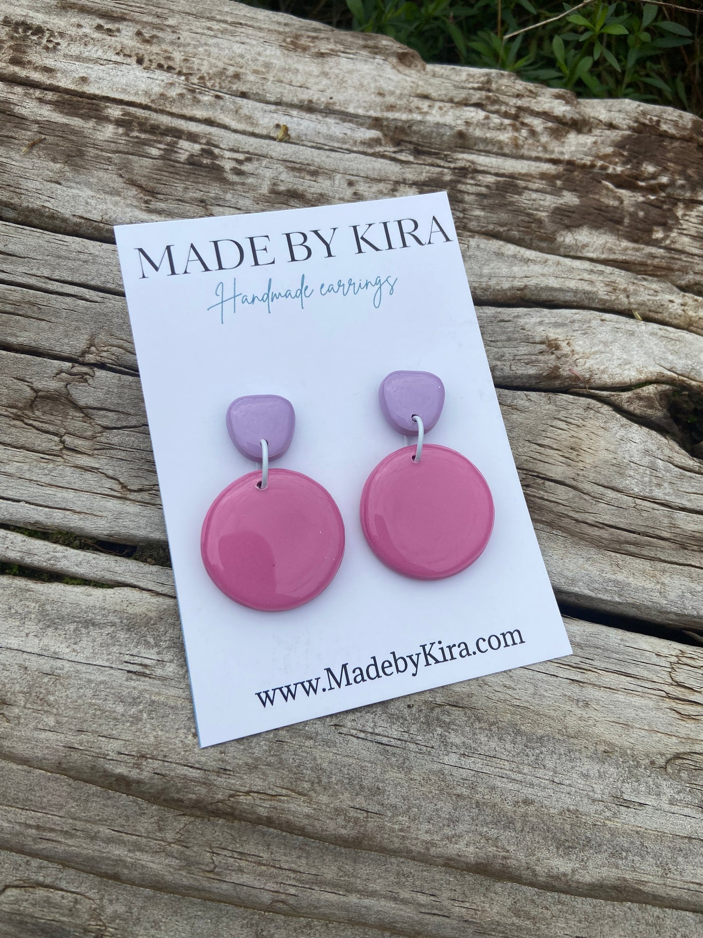 Colour block dangles- pink and purple